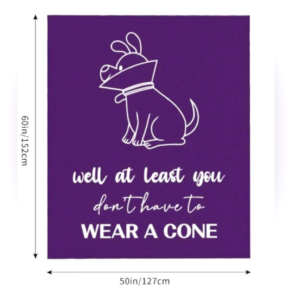 Purple Dog Cone Graphic Blanket
